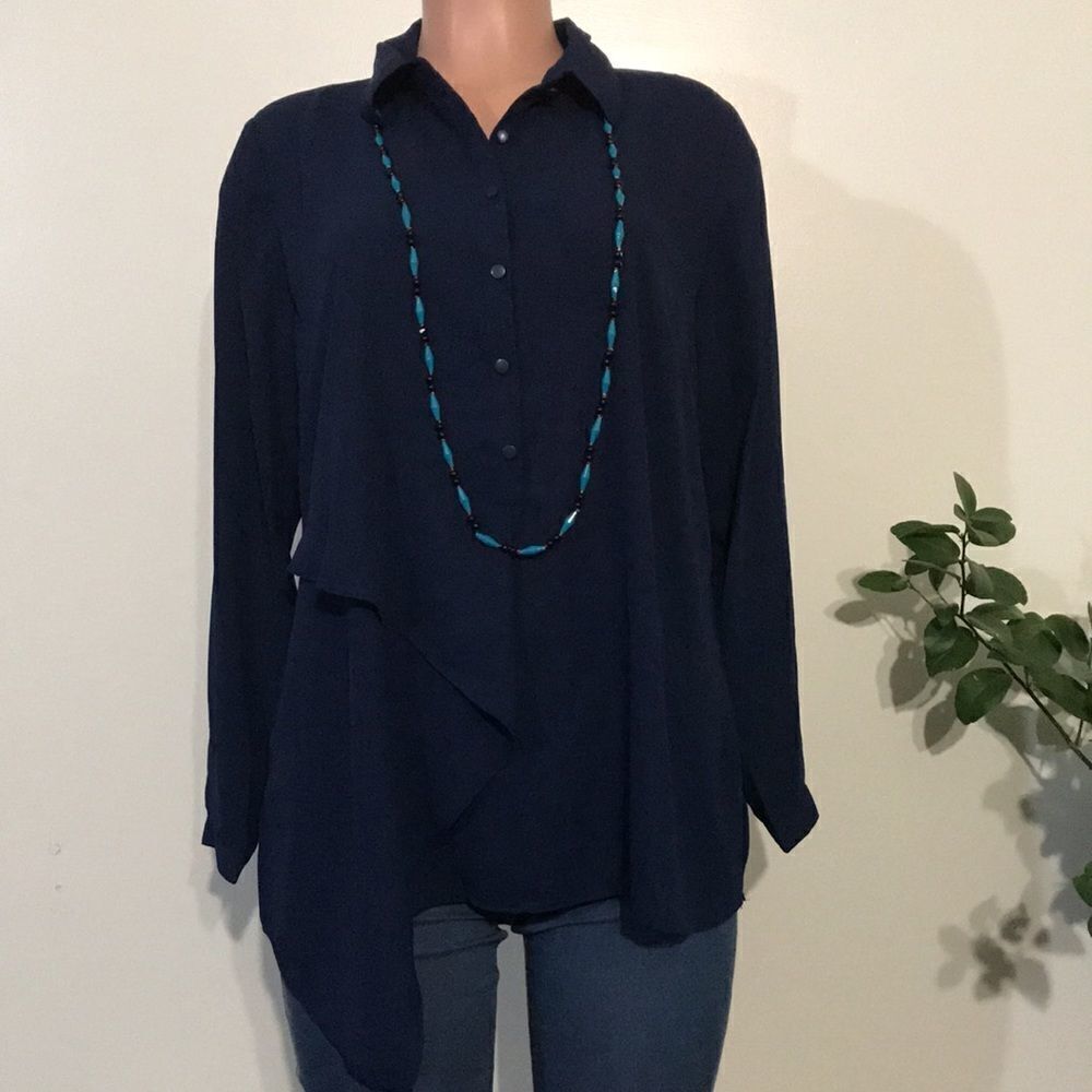 Joan Rivers Flowy Tunic w/ Draped Front Panel